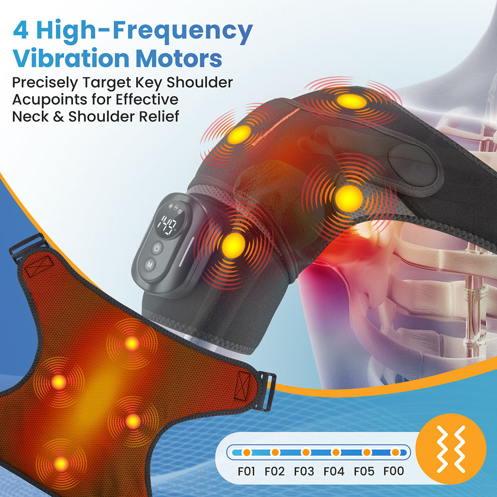 ShoulderEase Flex - Heat and Vibration Magnetic Controlled Shoulder Massager